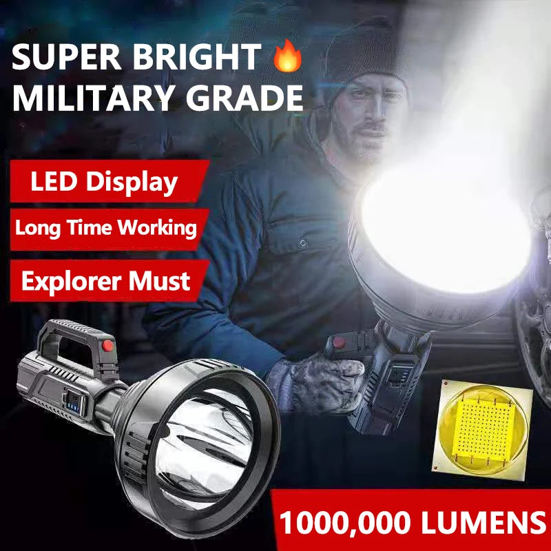 New German 1000000 lumens Waterproof Spot Lights Handheld Large searchlight